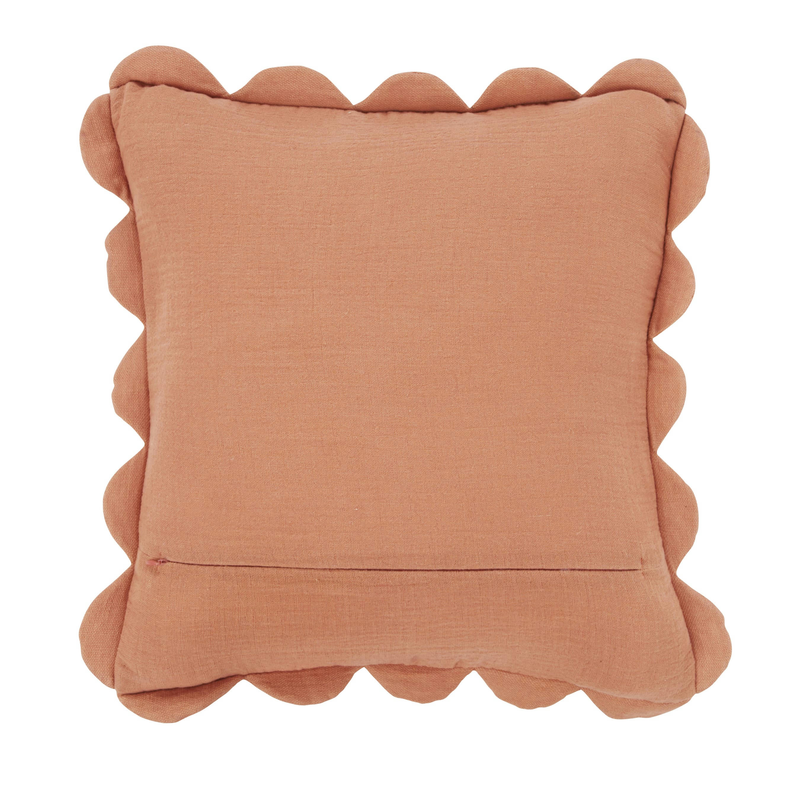 NOSARA - Coussin en gaze de coton tissé terracotta 45x45