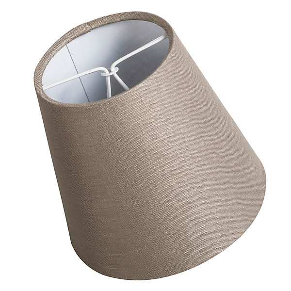 Abat-jour en lin à clipser taupe 12 cm rond