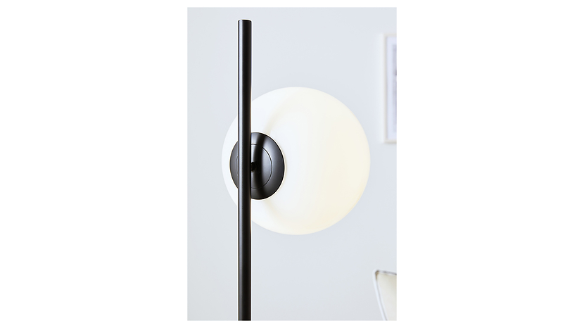 Lampa podłogowa Dione metalowa biało-czarna