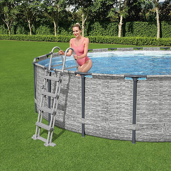 Bestway échelle sécurisée pour piscine hors-sol jusqu'à hauteur 122 cm - 2 x 4 marches