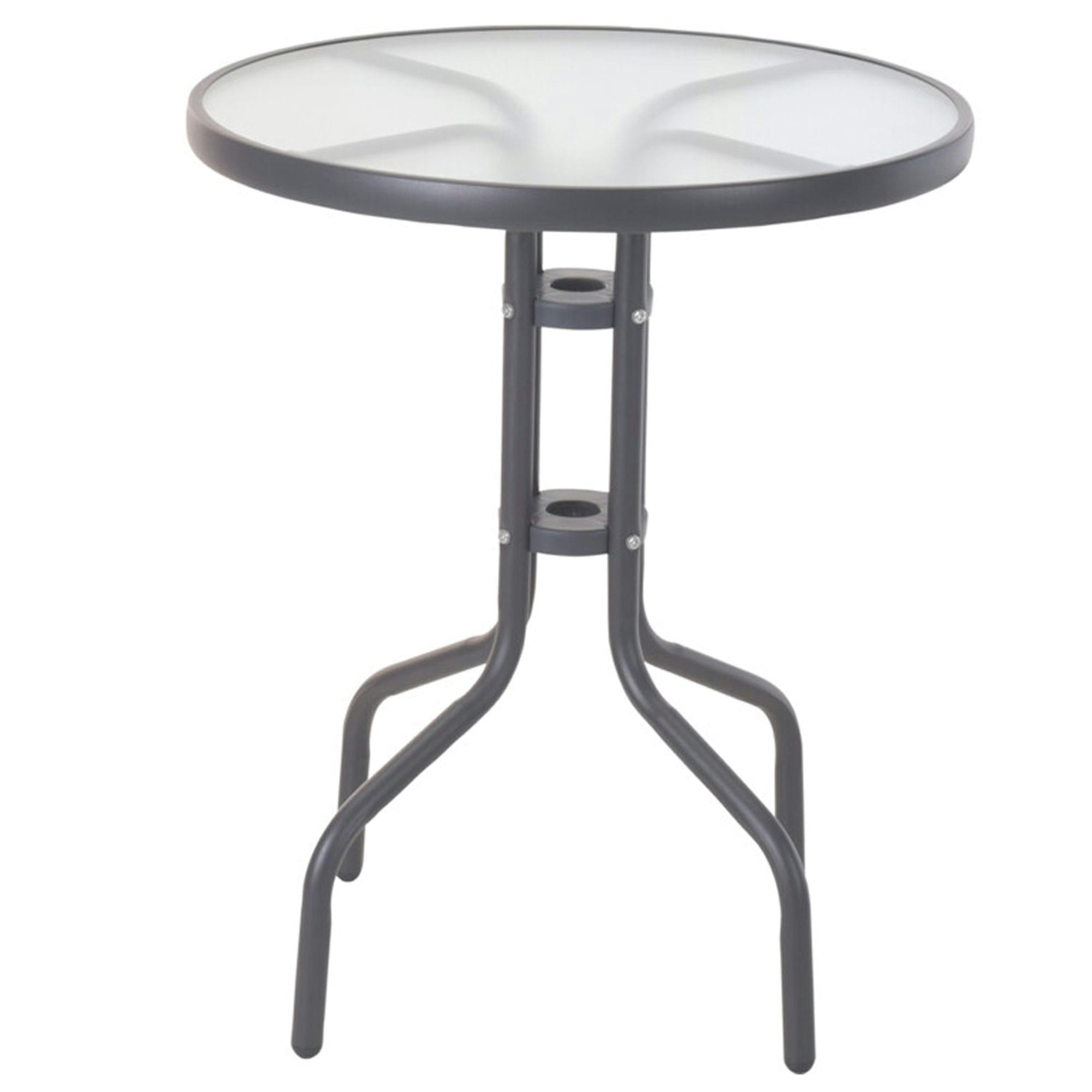 - Set table + 2 chaises de jardin pliable en métal gris