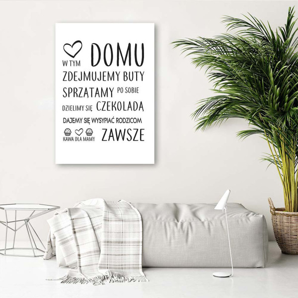 Feeby Obraz, W tym domu typograficzny 40x60