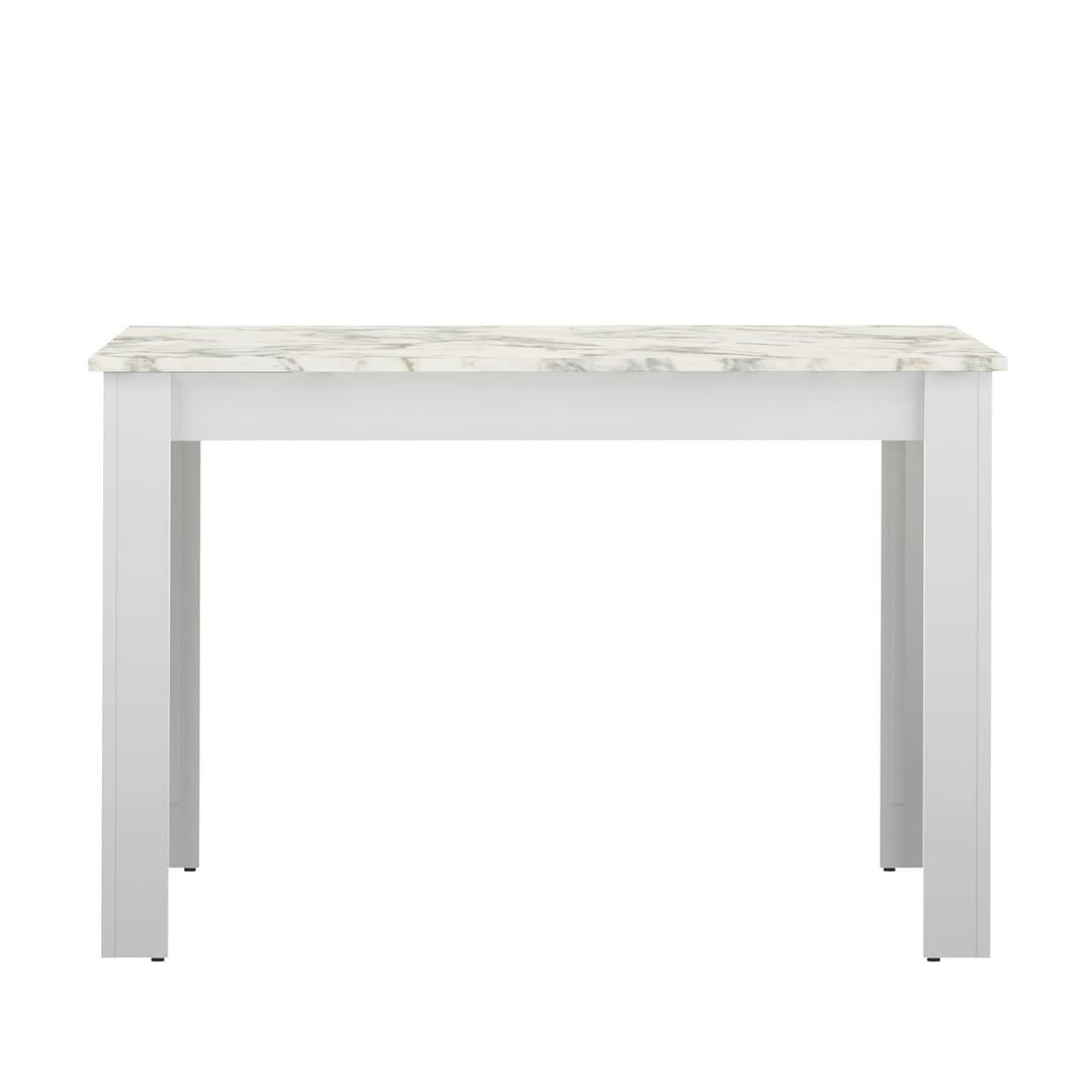 NICE - Table effet bois blanc et marbre