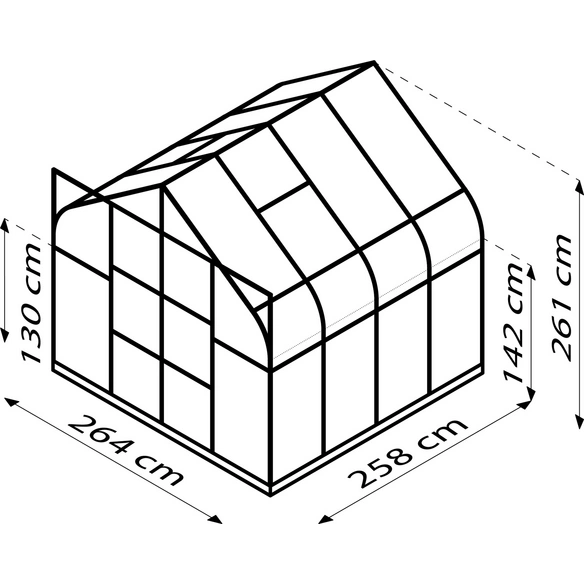 Gewächshaus »Dione«, 6,7 m², Aluminium/Glas, winterfest