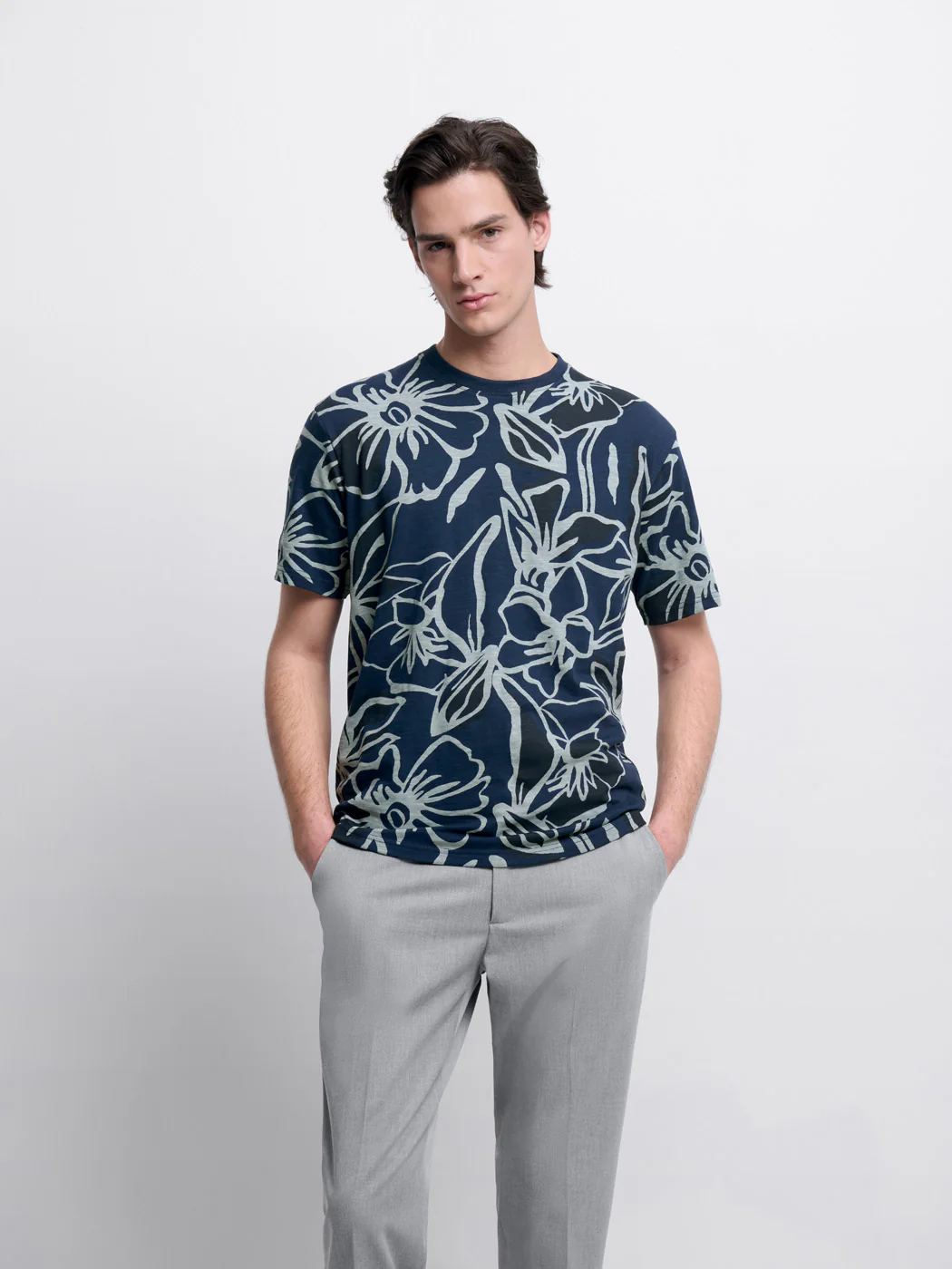 T-shirt col rond à motifs