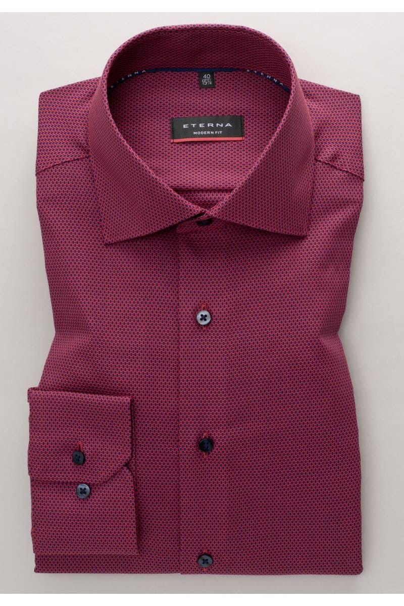 ETERNA Modern Fit Hemd rot, Strukturiert