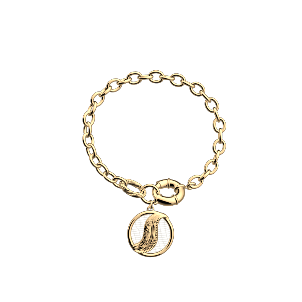 Bracelet Drapé, cuir réversible Déesse / Chimère