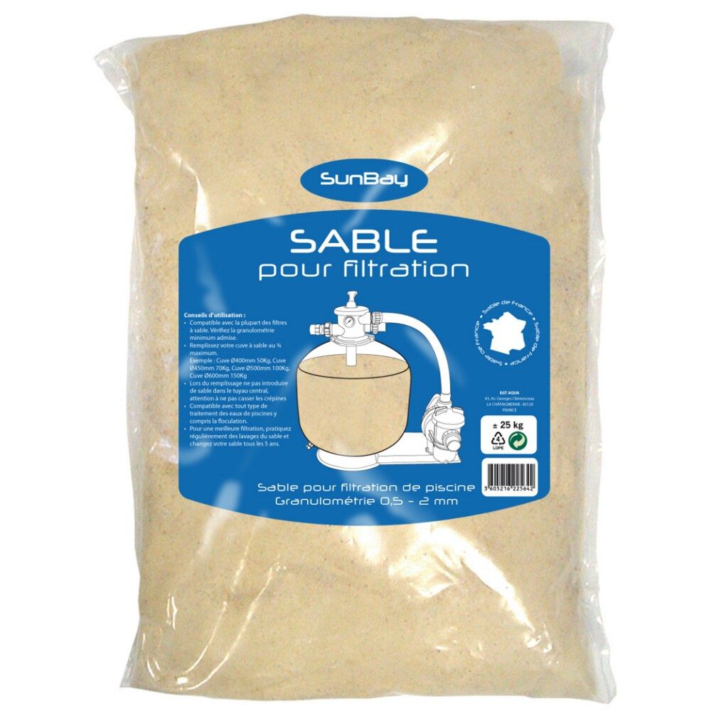 Sac de sable de filtration pour piscine 25 kg