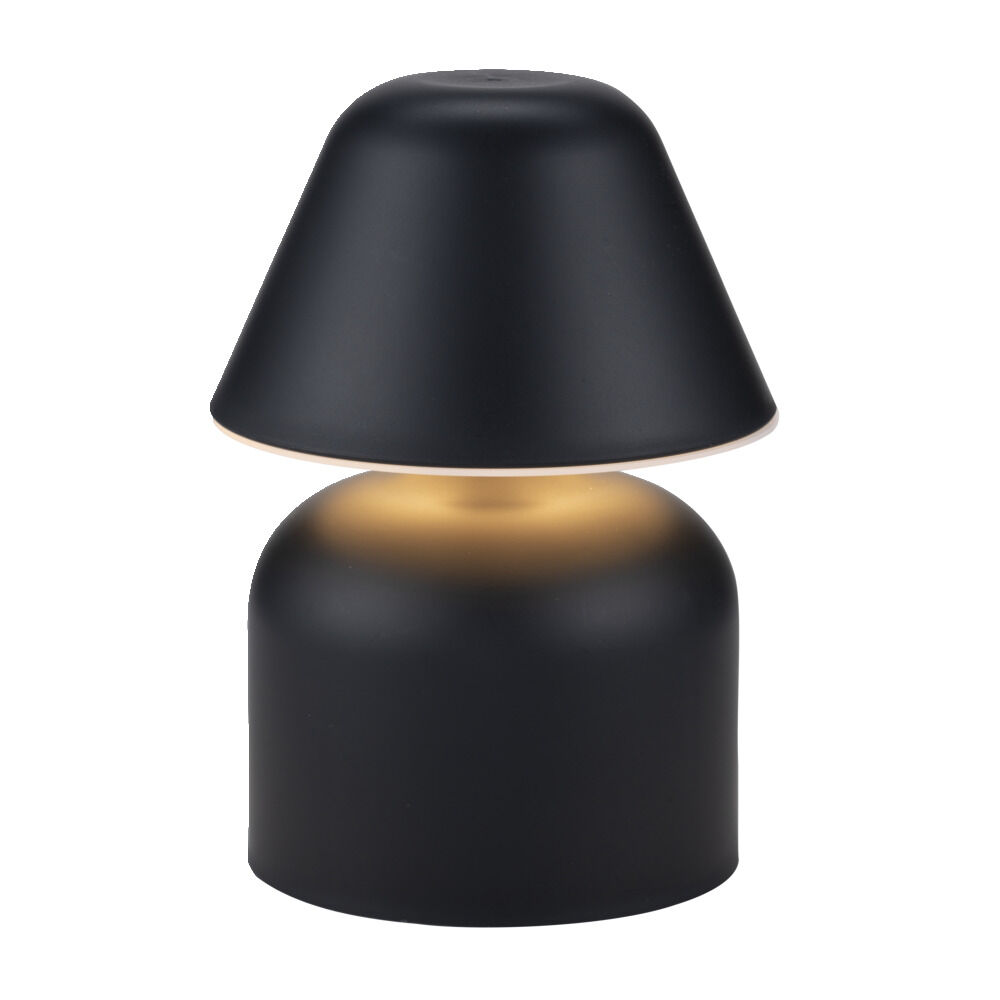 Lampe de table à poser en plastique noir Ø12xH17cm