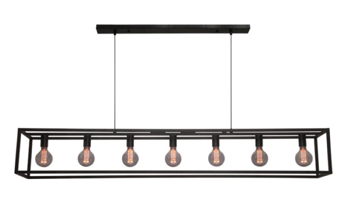Freelight hanglamp Esteso - 7 lichts - 168x 140 cm - zwart