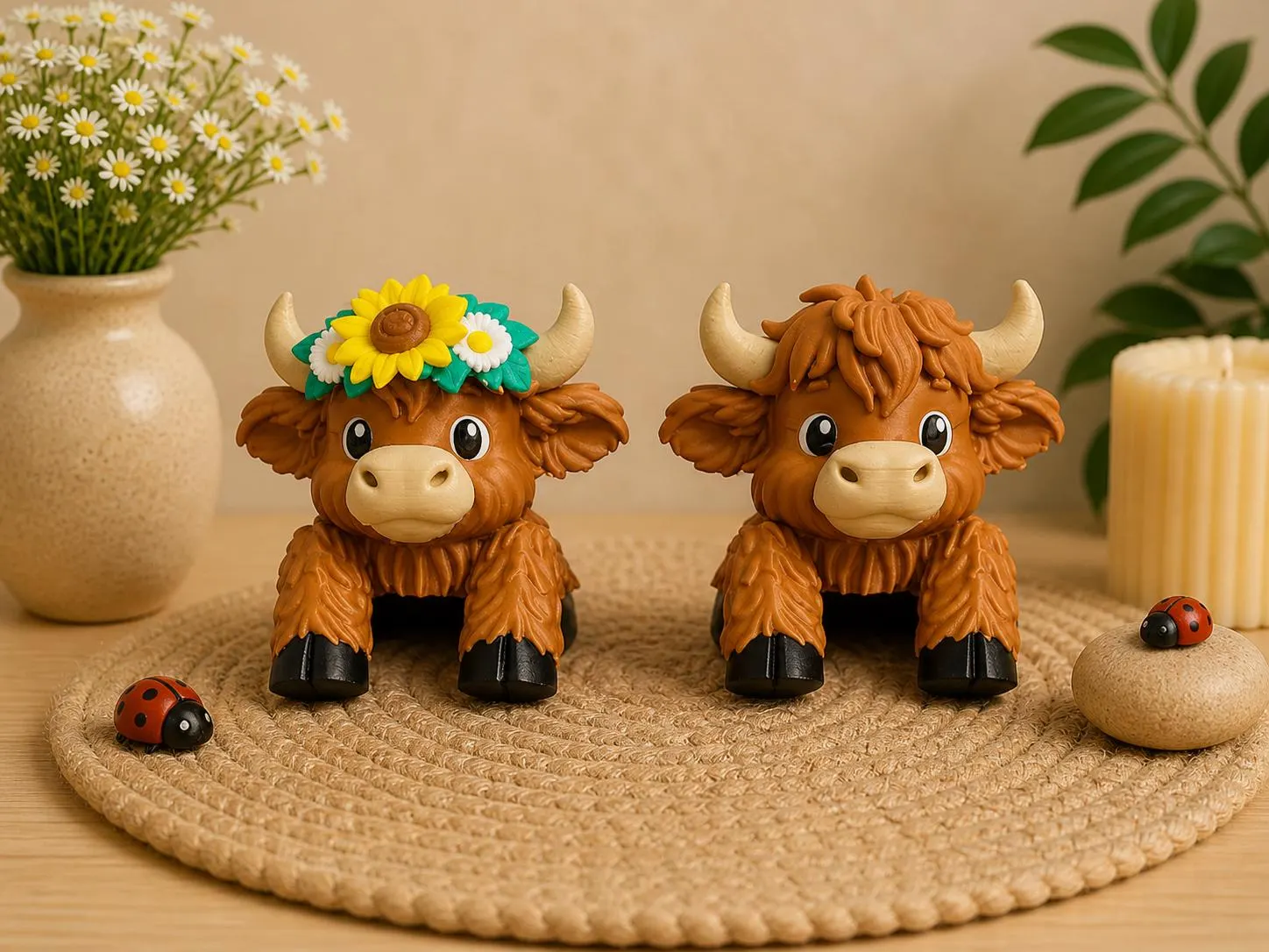 Highland Cow Monitor Buddy Cute Desk Decor Cow Shelf Sitter Office Gift Computer Monitor Decor
