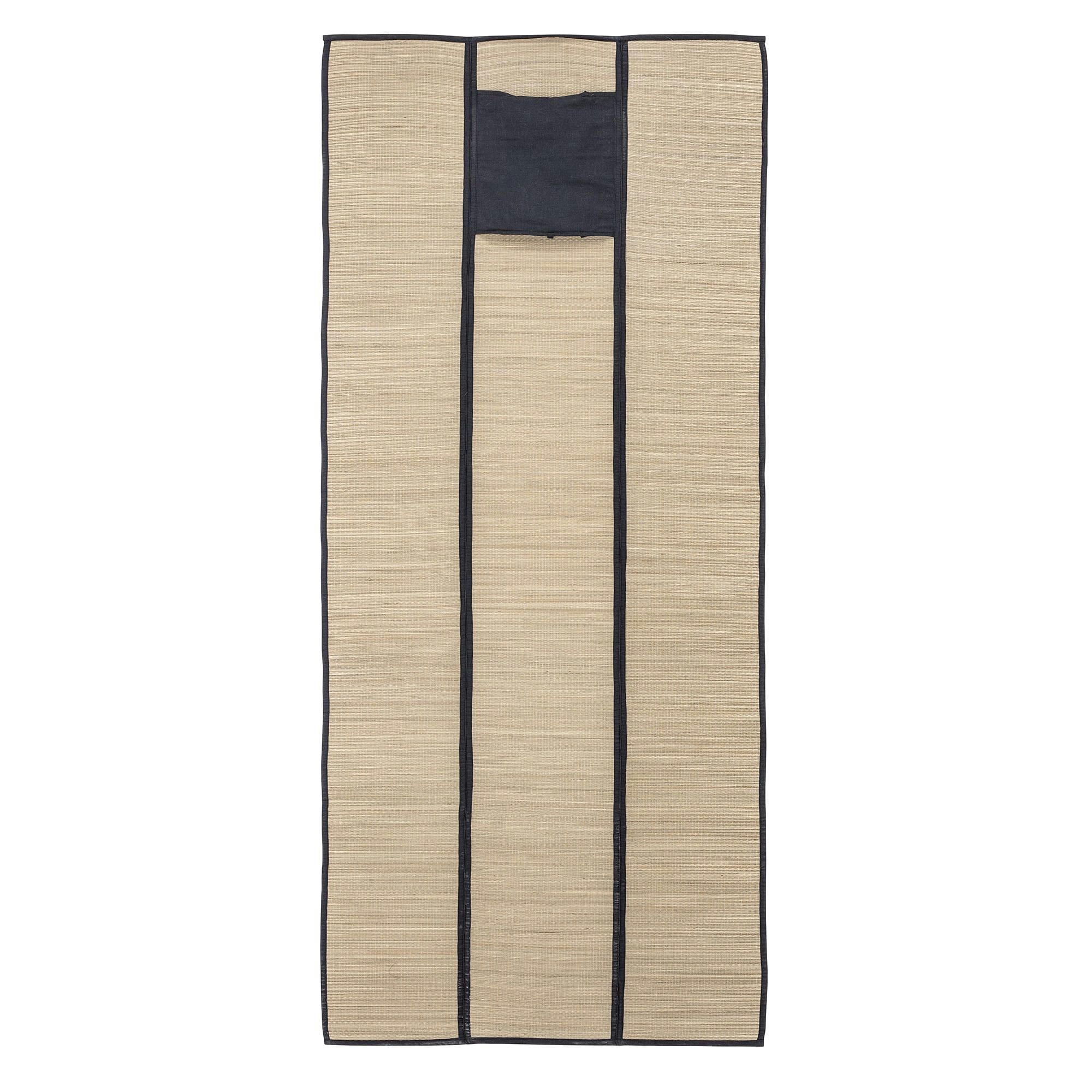 MALLAKU - Tapis de plage noir jonc de mer  90x192cm