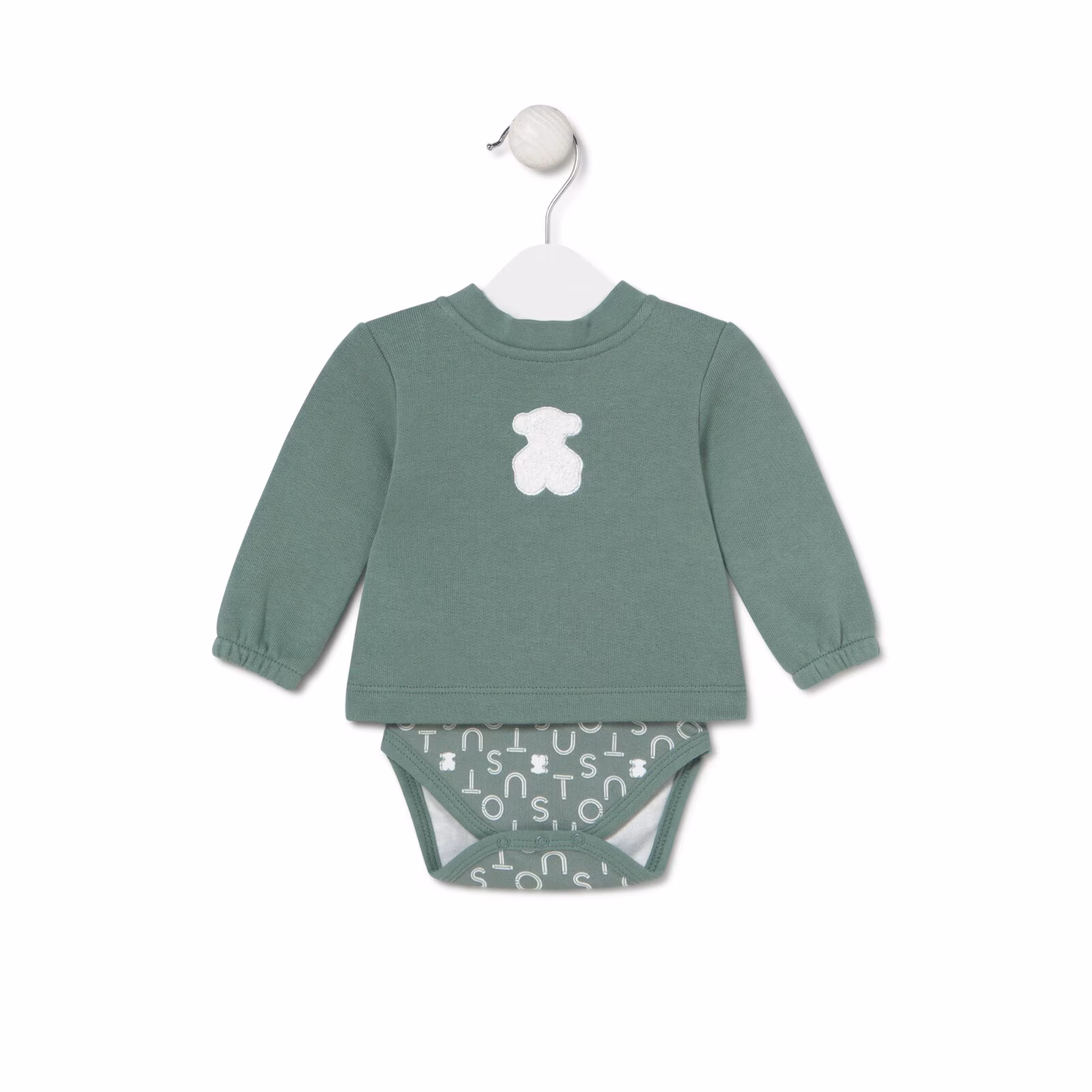 Body con blusa de bebé soft verde