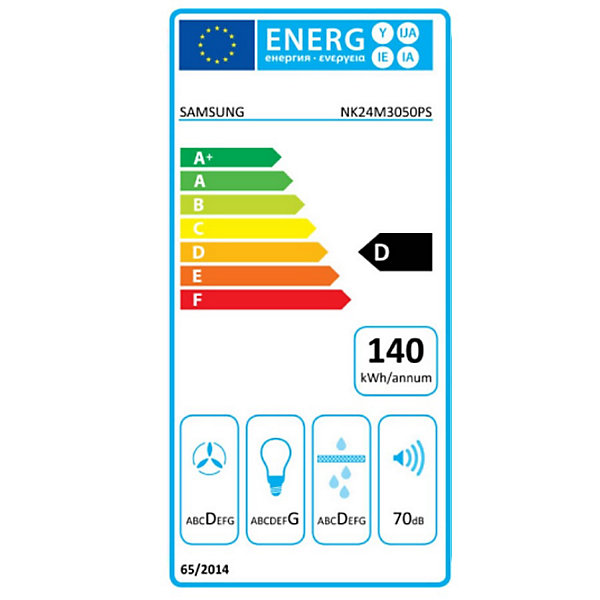 Hotte décorative murale 60cm 73db 512m3/h inox Samsung NK24M3050PS