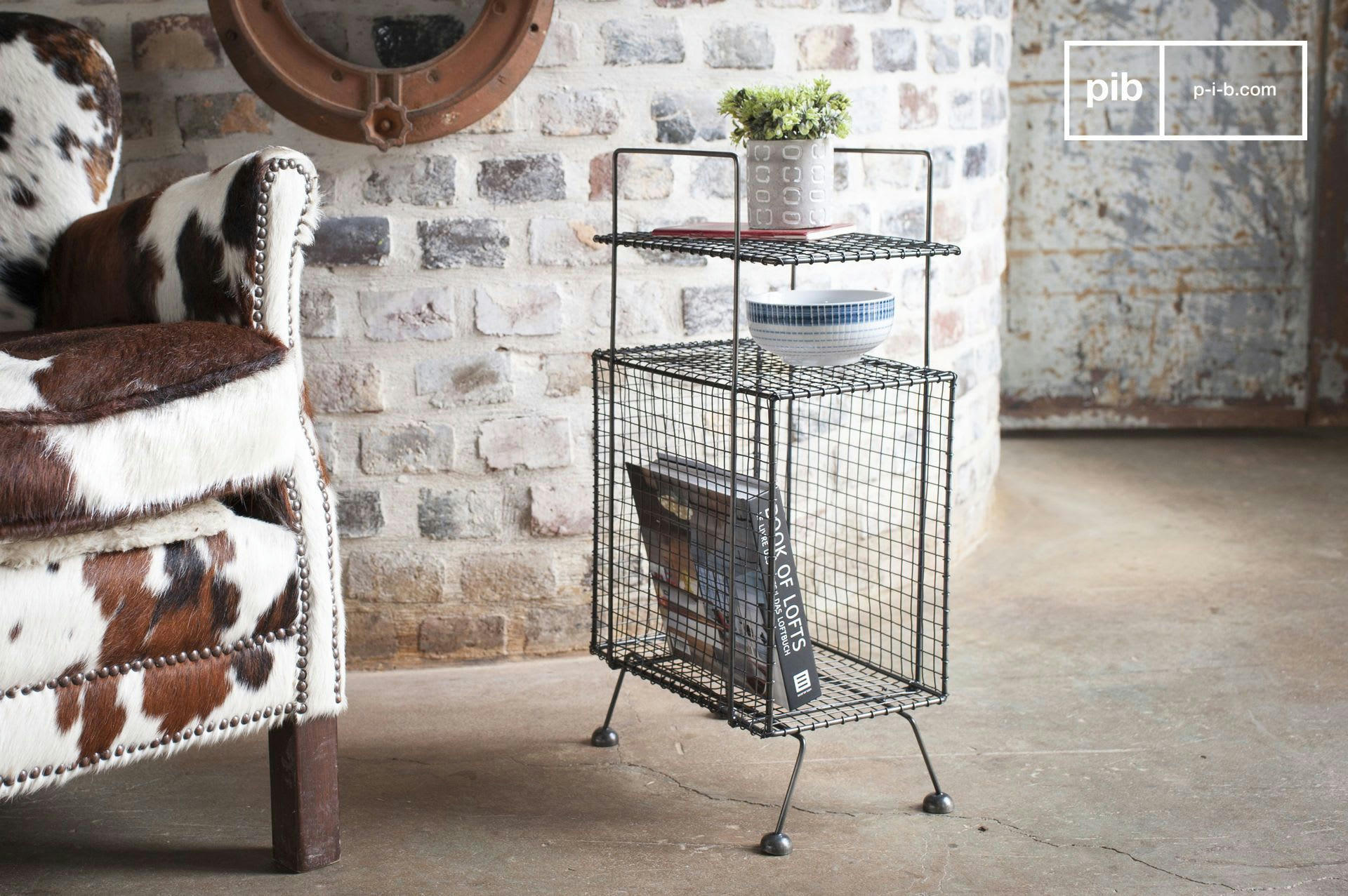 ONTARIO - Colonne de rangement en métal argenté