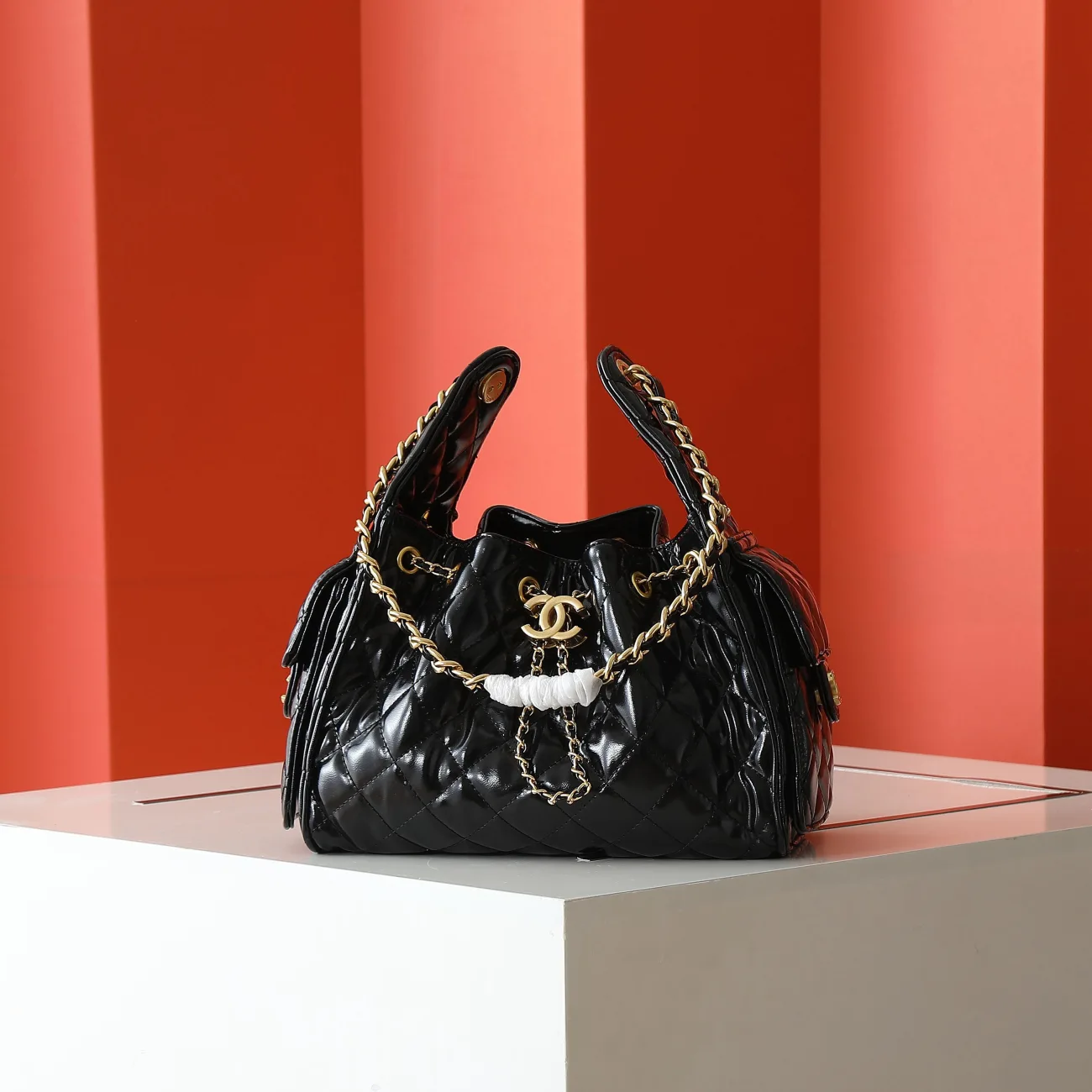 CHANEL 25 Handbag Patent leather & Gold-Tone Metal
