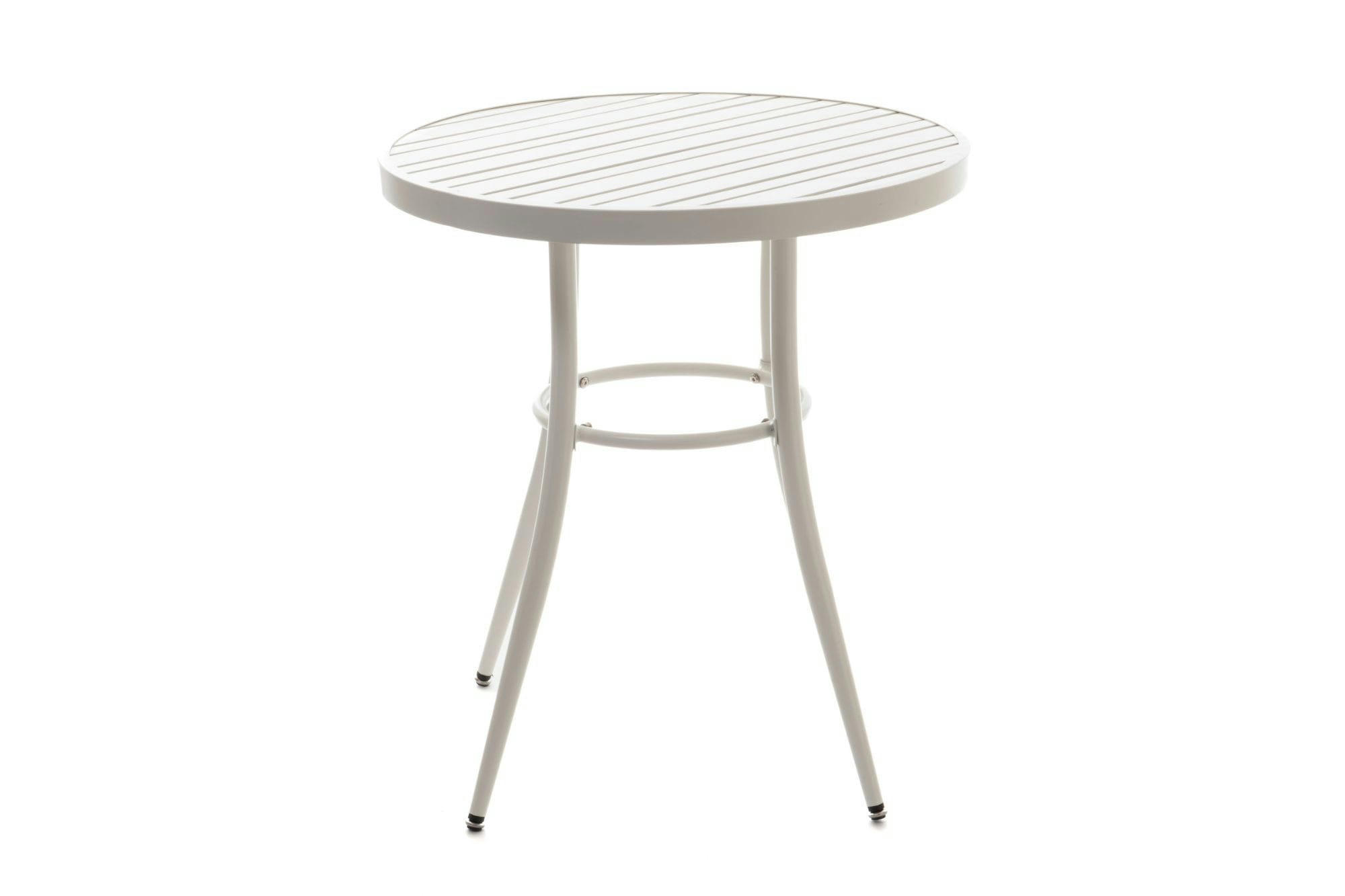 DAHLIA - Table de jardin ronde en aluminium blanc D70