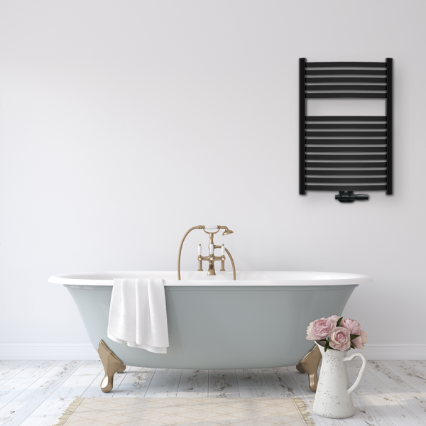 Grzejnik łazienkowy czarny 540 x 800 mm 404 W Invena DUOPLEX