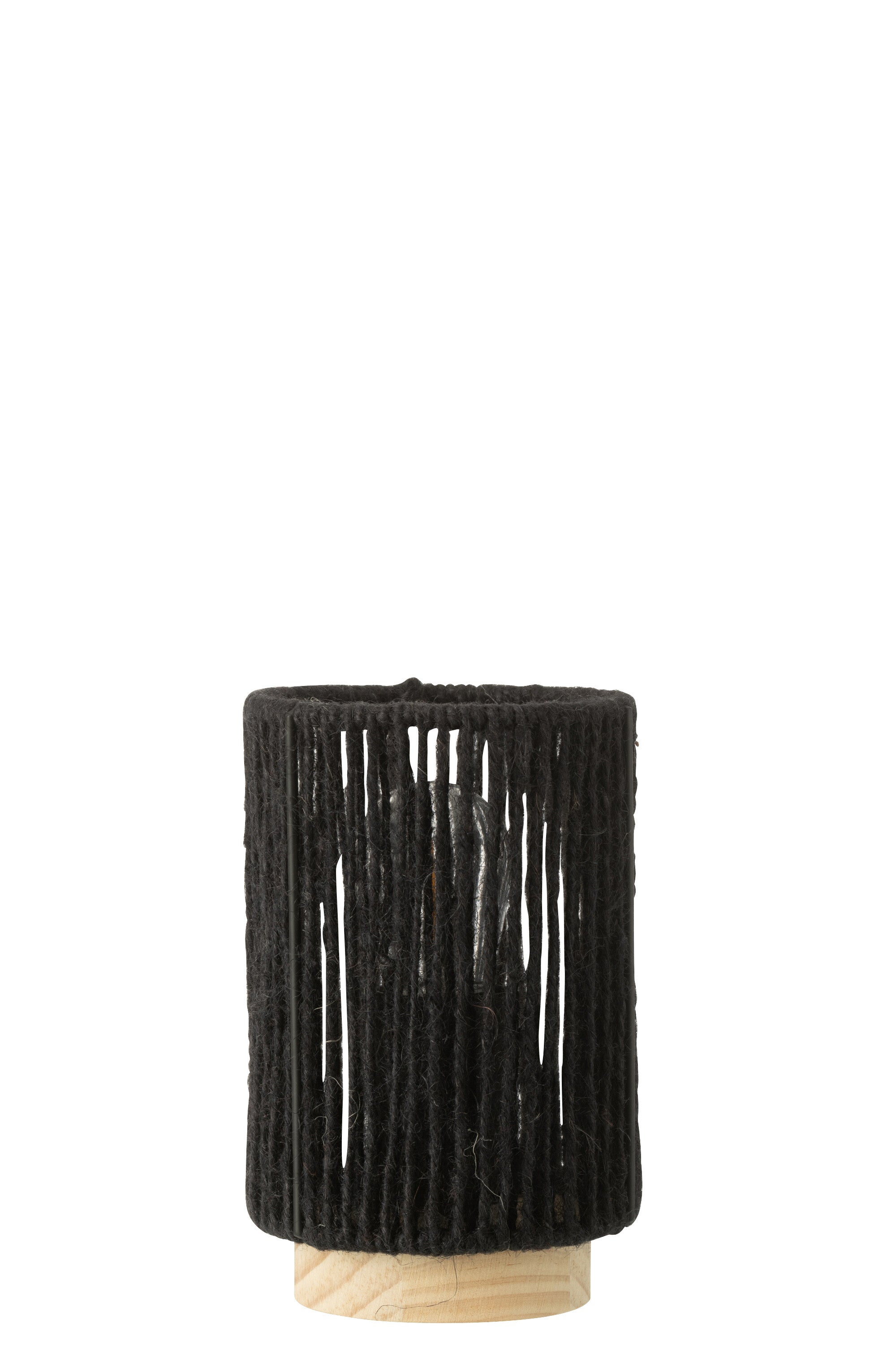 J-Line lamp Cilinder - metaal katoen - zwart - small - LED l