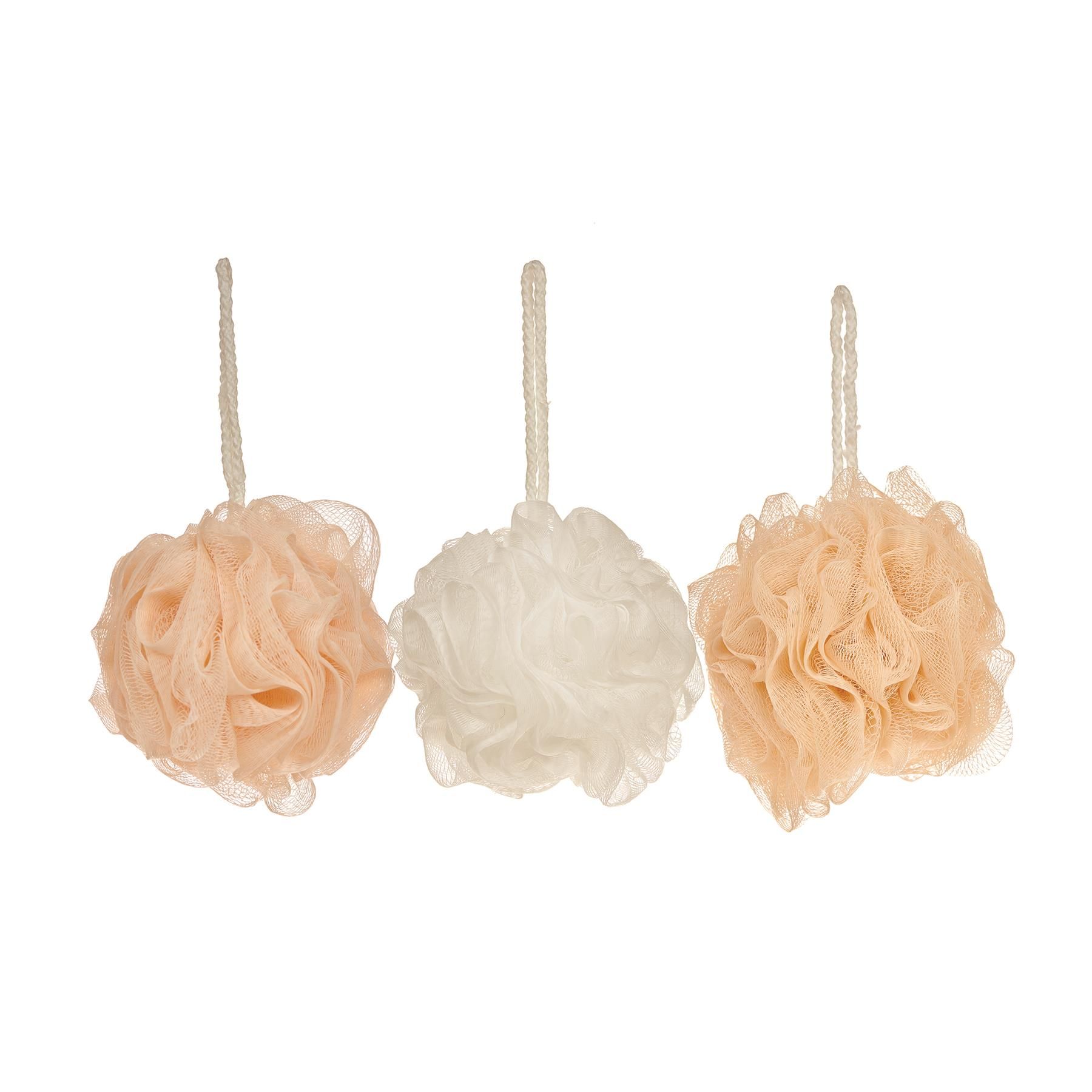 Danielle Creations Bathtopia Exfoliating Bath Poufs Set 3Pk
