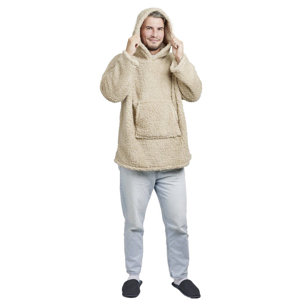 Pull plaid teddy adulte à capuche 70xH80cm (2 modèles)