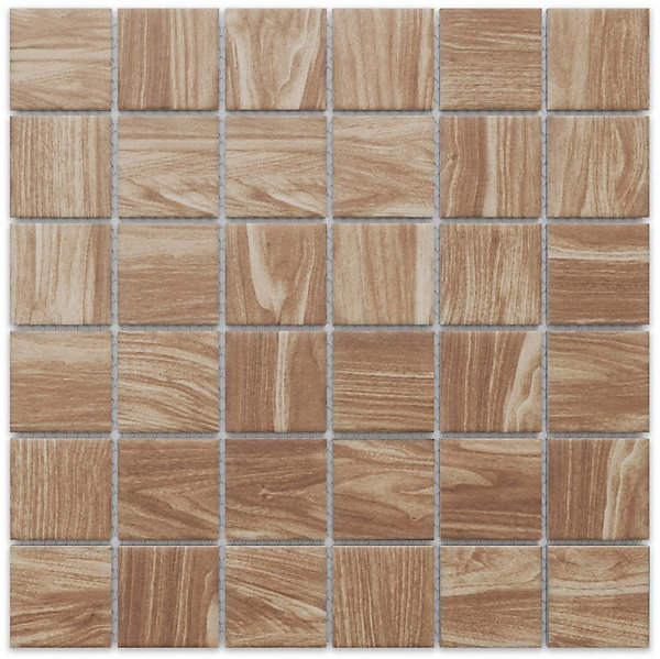 Mosaïque en céramique sur filet pour salle de bain ou cuisine 30.2 cm x 30.2 cm - Ligna