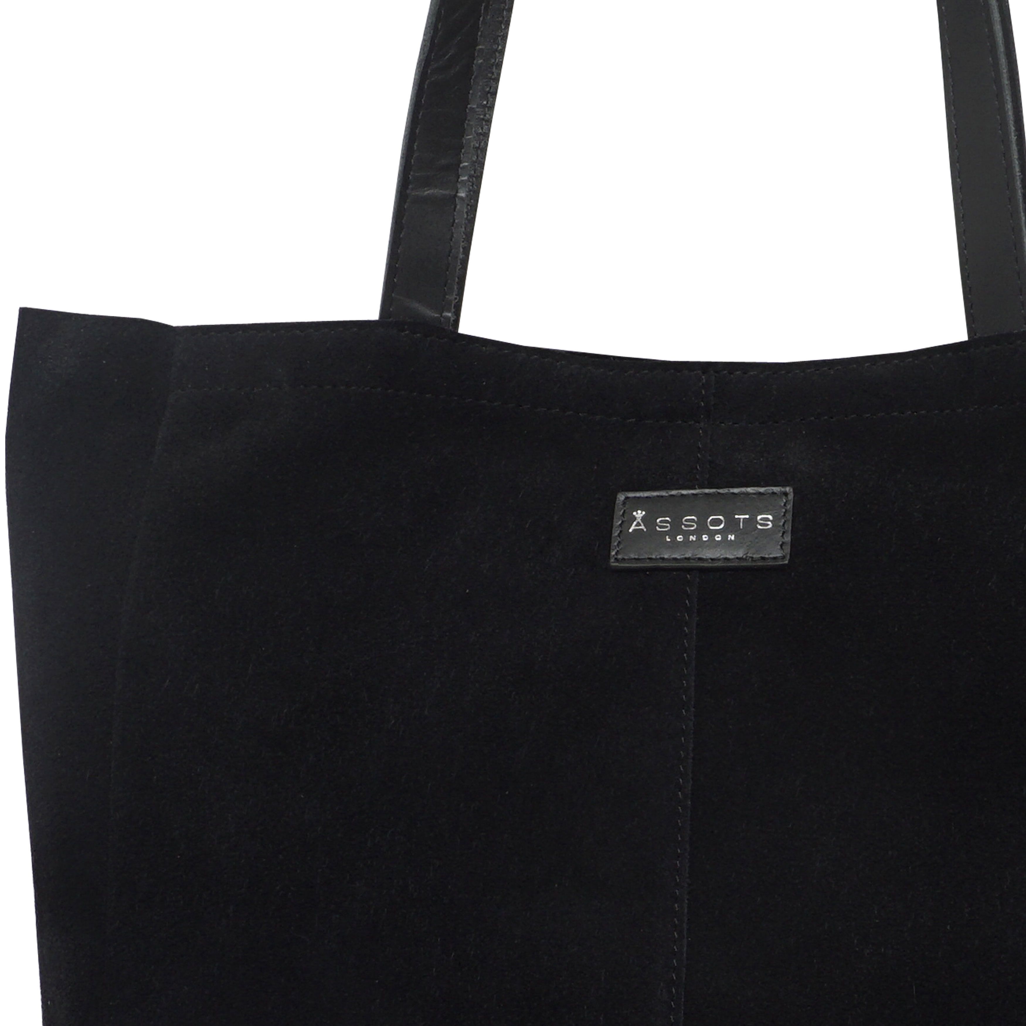 Assots London PAIGE' Metallic   Suede Real Leather Tote Bag
