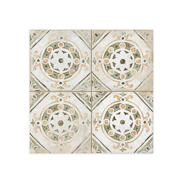 Carrelage Vintage effet Carreau ciment Multicolore Tingis 45x45x0,95 cm Velora - Sol et mur intérieur (vendu par carton de 1 m²) -
