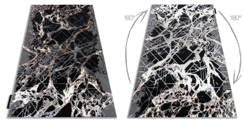 Dywan DE LUXE nowoczesny 629 Abstrakcja - Strukturalny szary / 120x170 cm