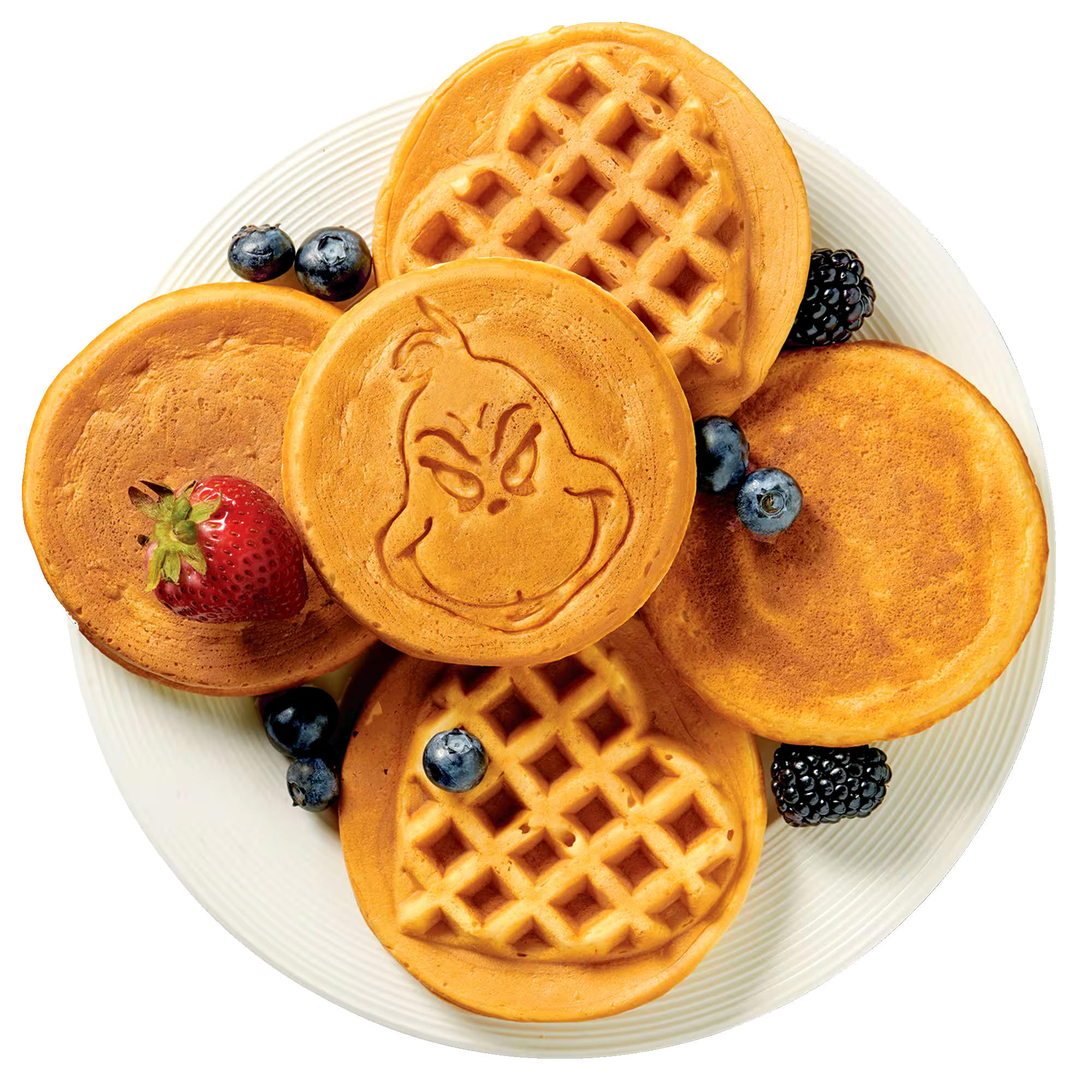 Grinch Non-Stick Mini Waffle Maker and Griddle, Red
