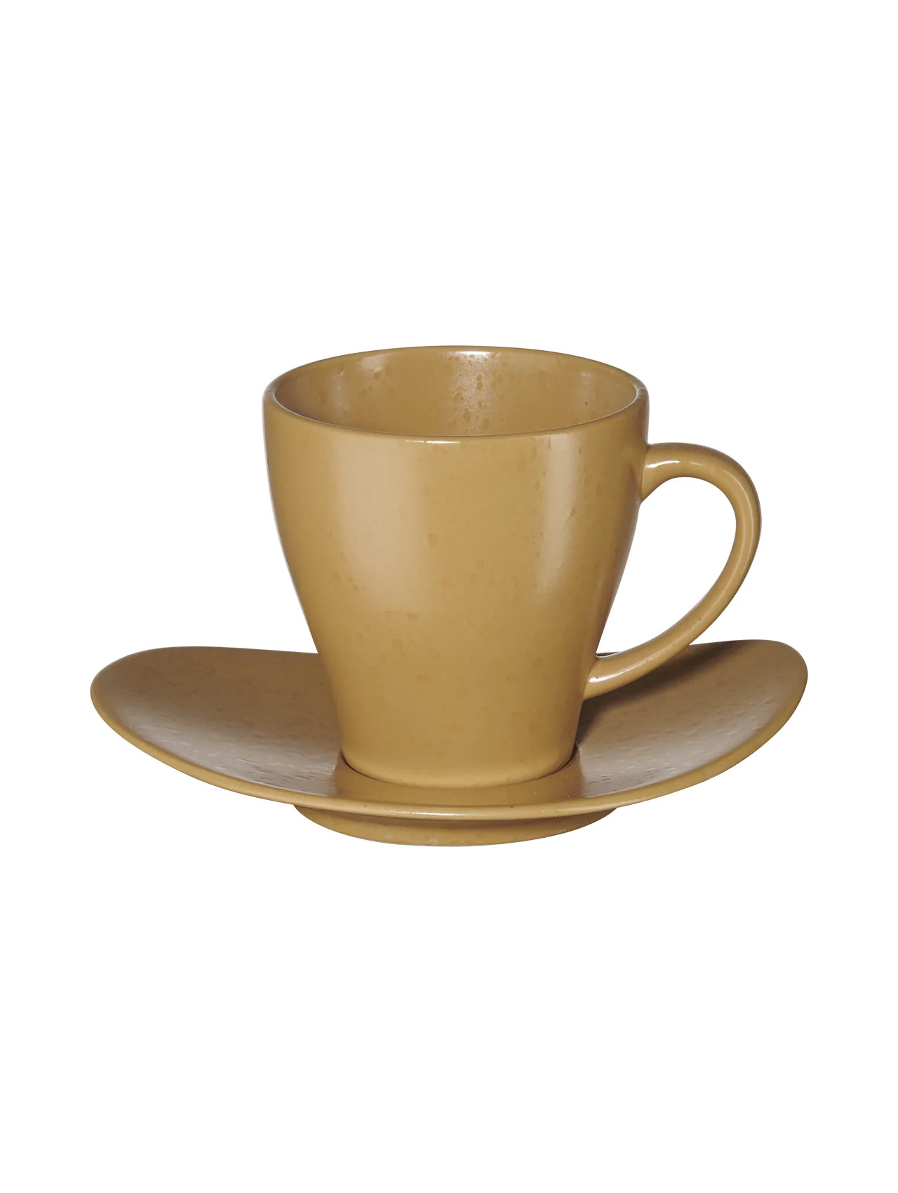 tasse mit unterteller, ocra