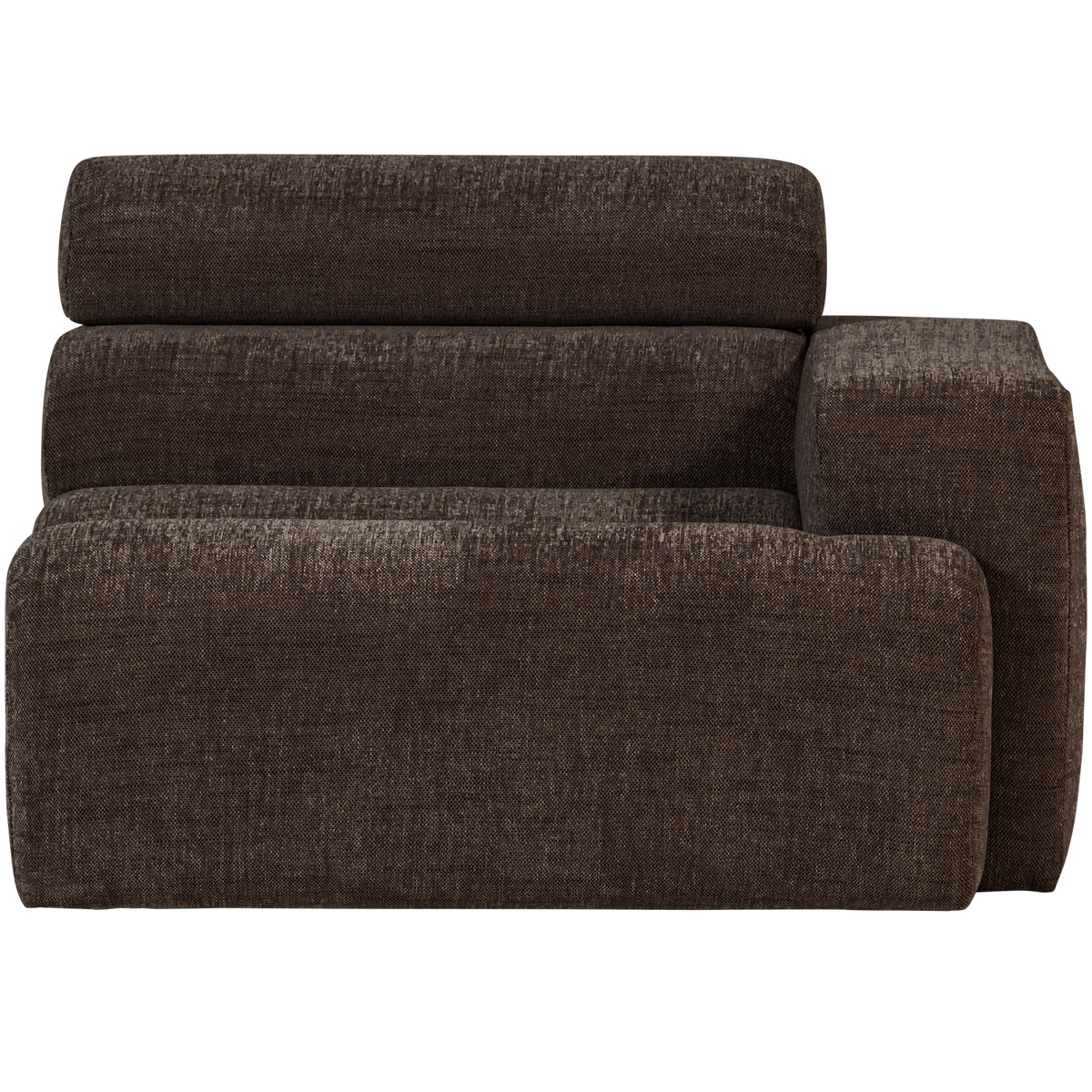 WOOOD 1-zits element bank arm rechts Novi - Polyester - Donkerbruin - 86x109x113