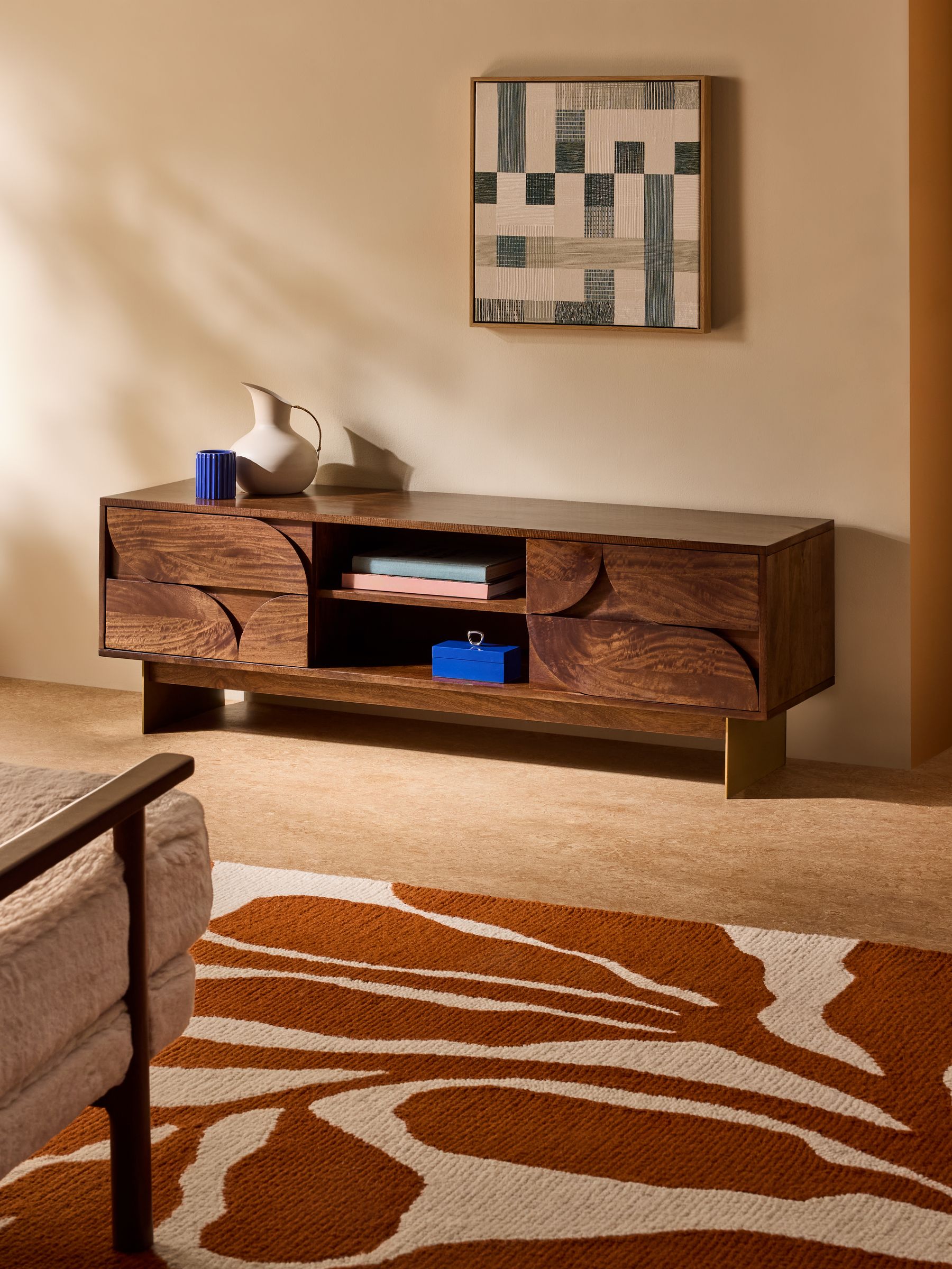 Keala Up to 55 Inch TV Unit in Dark Mango Wood