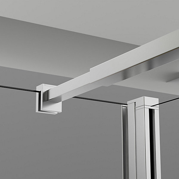 Paroi de Douche 70x200 cm avec Volet Pivotant 40x200 cm Barre reglable de 73 cm a 120 cm Accessoires Aluminium chromé