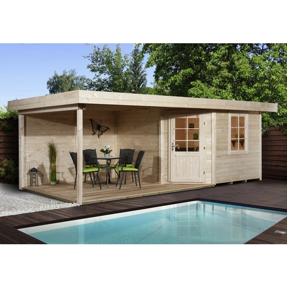Gartenhaus »213«, Holz, BxHxT: 586 x 237 x 238 cm (Außenmaße inkl. Dachüberstand)