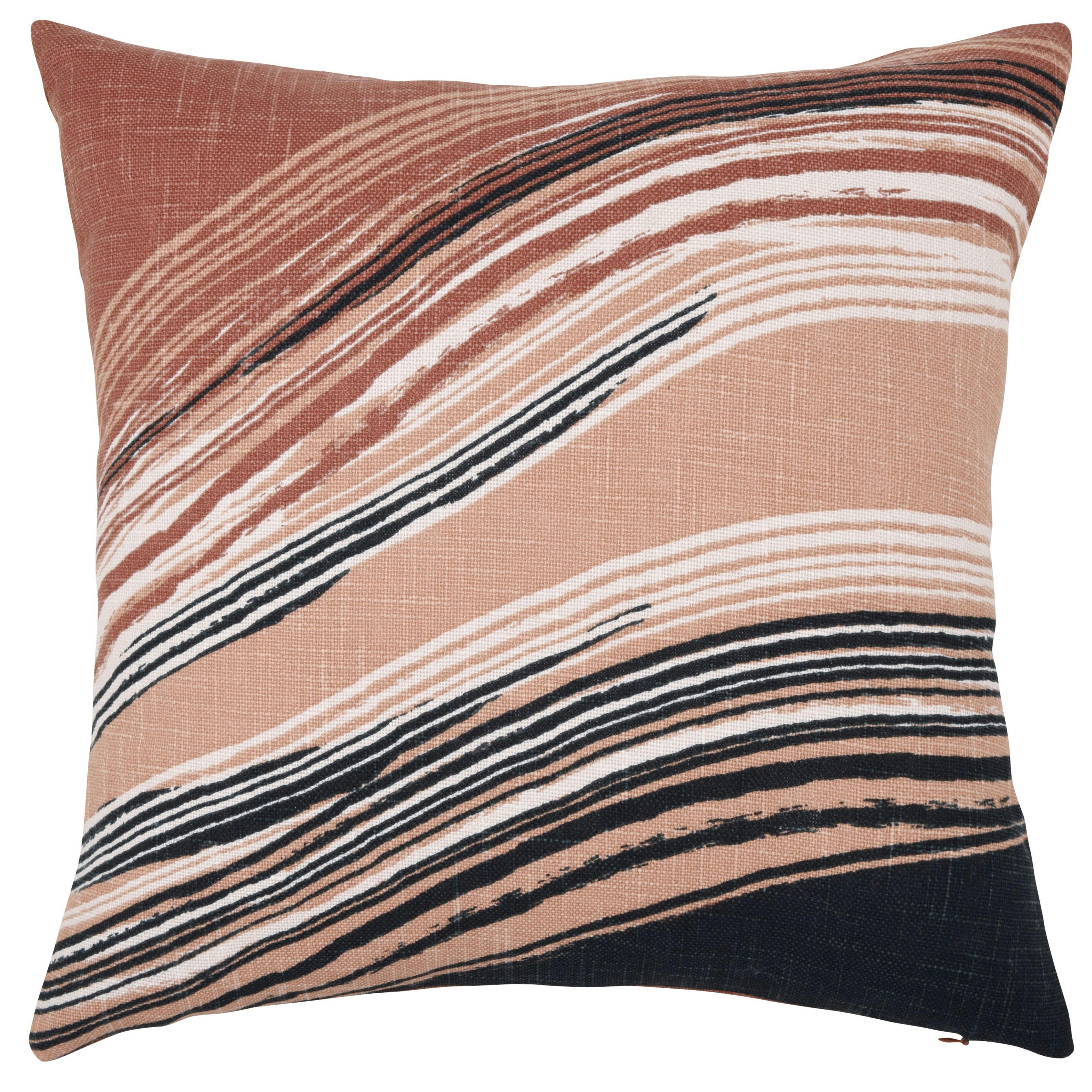 ELLIN - Housse de coussin en coton motifs vagues multicolores 40x40