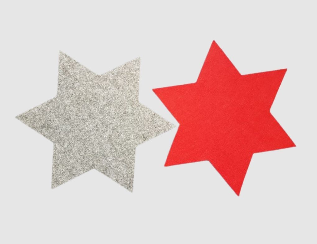 Tischset Stern Filz Grau oder Rot