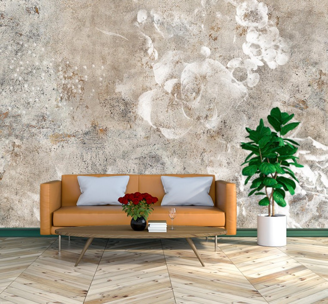 Feeby Fototapeta, Beton kwiat róży boho 150x105