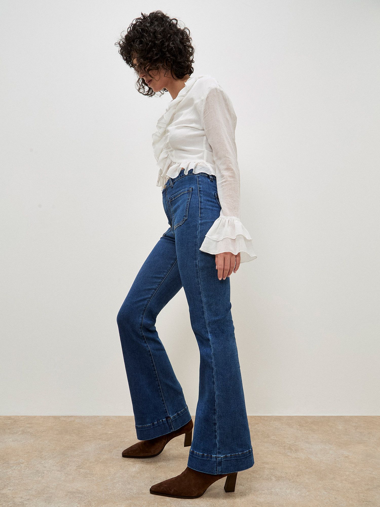 Apricot Luci Flare Dark Wash Jeans