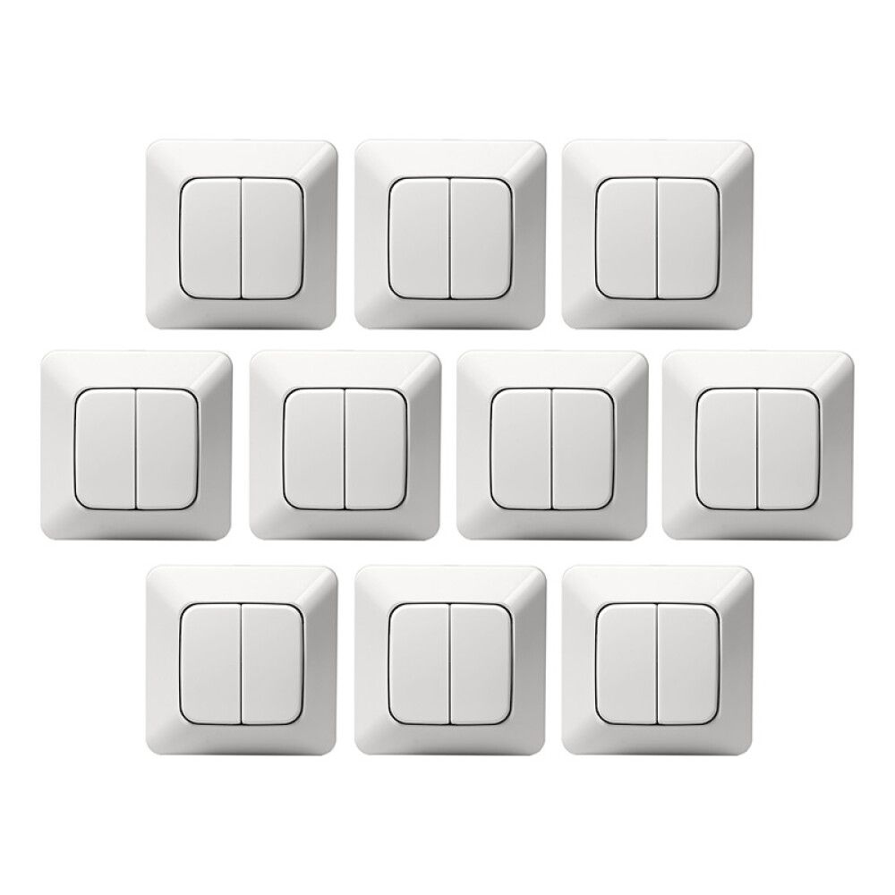 STRØMBRYTER ABB KRON JUSSI HVIT 10-PK