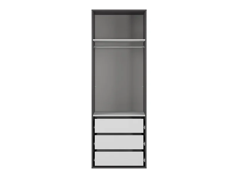 Szafa Flex 75 cm z lustrem grafit/dąb wotan