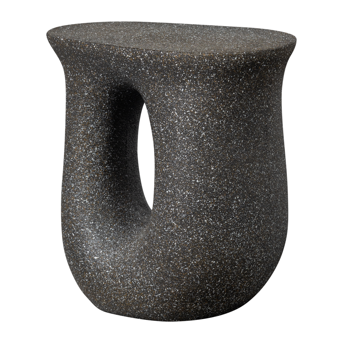 WOOOD bijzettafel met spikkels Mason - Magnesium - Zwart - 45x42x33