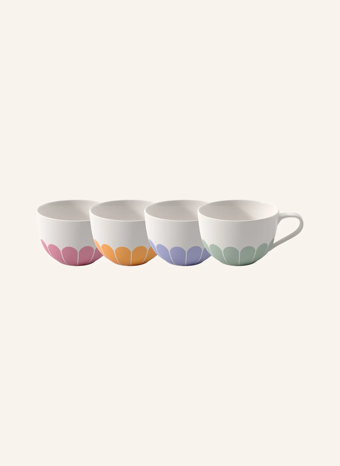 Villeroy & Boch Cappuccino-Tasse, 4-teilig FLEUR COULEUR
