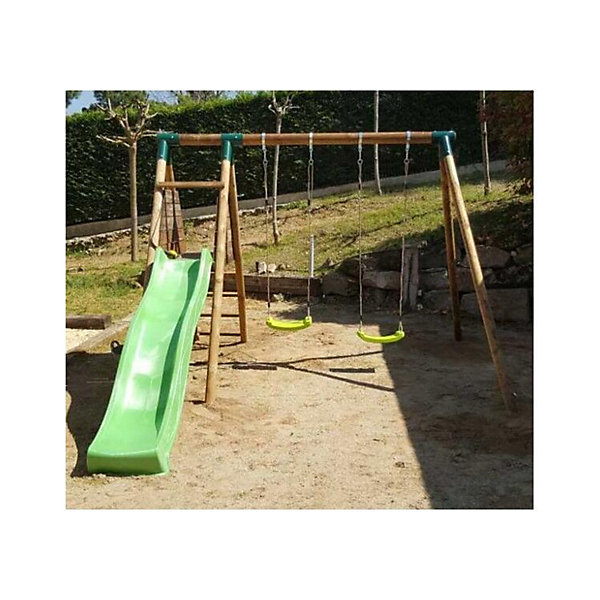 Aire de jeux Masgames MAUNA LOA L (bois rond) Deux sièges plats