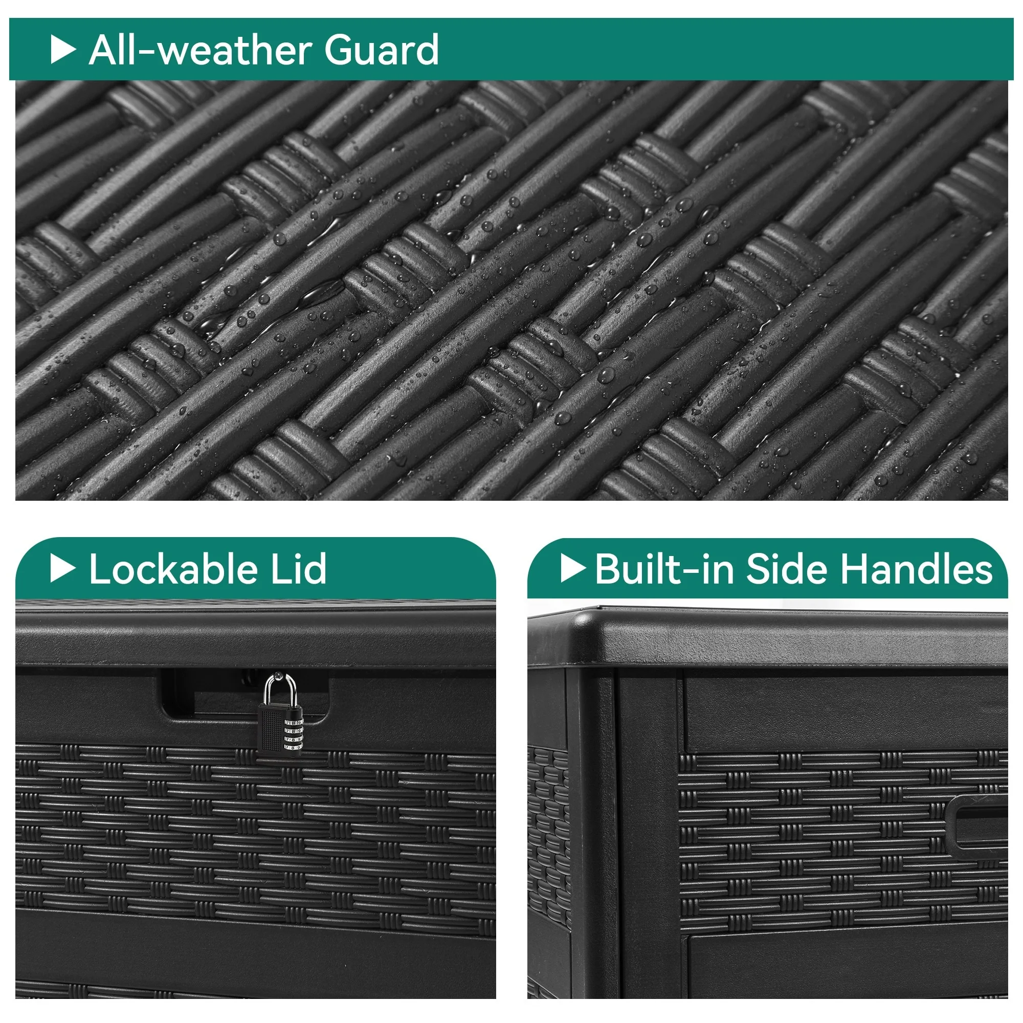 230 Gallon Large Deck Box With Flexible Divider - N/A