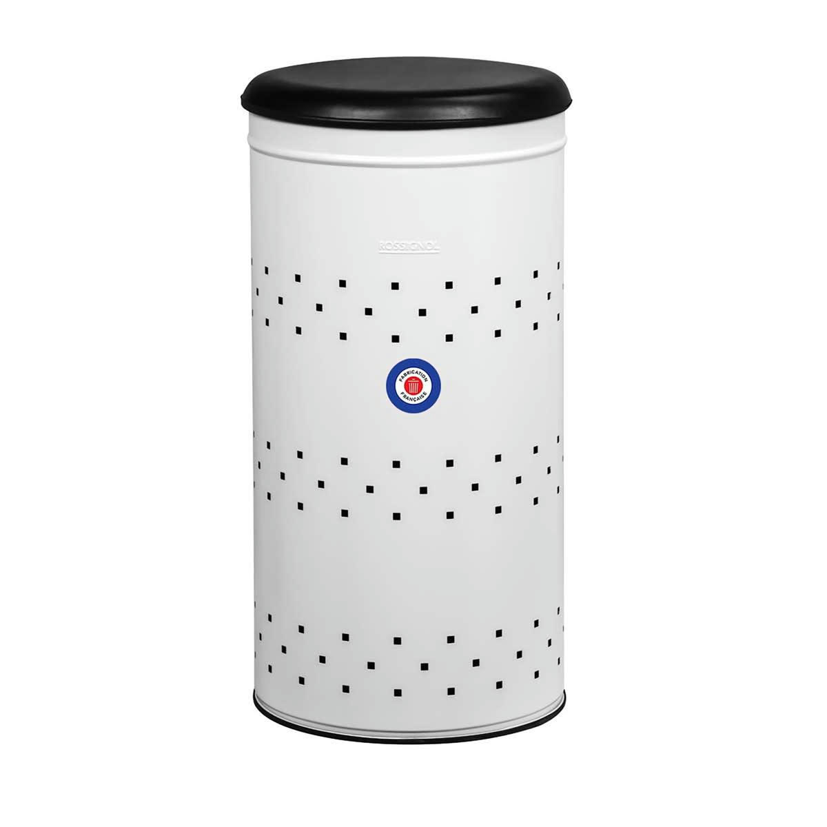 LINA - Panier à linge 45L en Métal Blanc