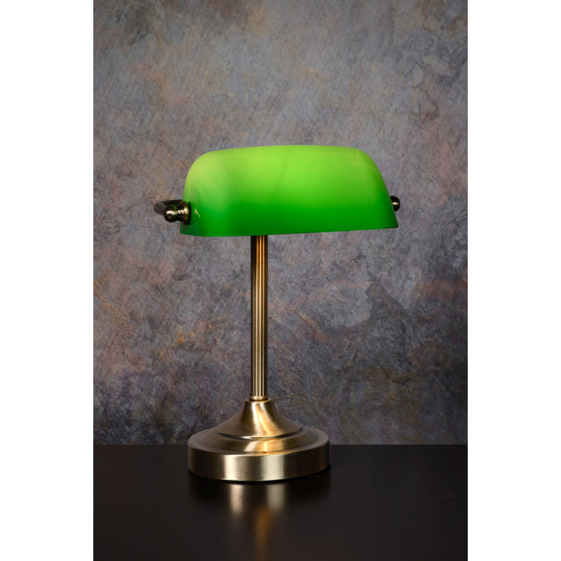 Lampe à poser Banker verte dimmable E14 40 W LUCIDE