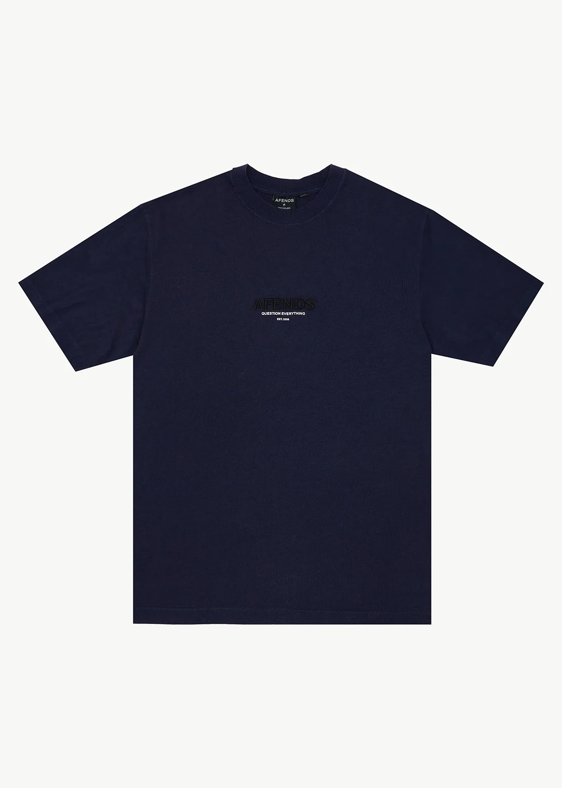 AFENDS Mens Vinyl - Retro Tee - Washed Deep Sea
