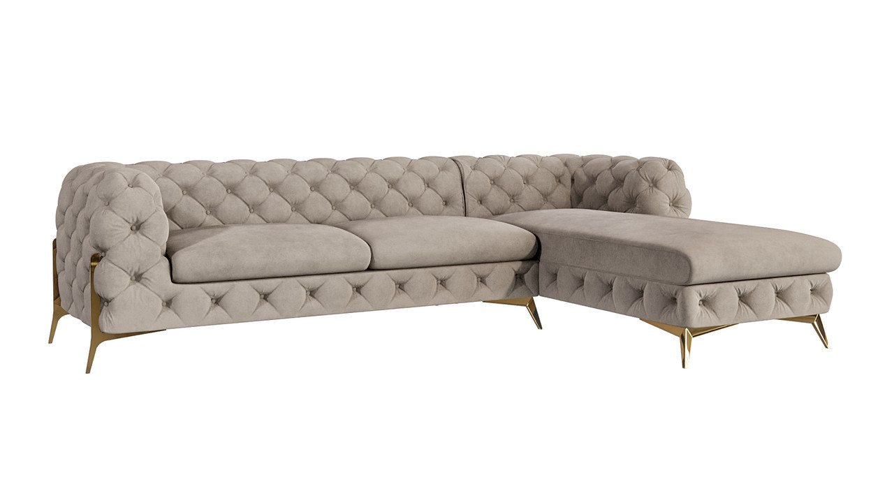 Ropez Chelsea Bis narożnik 305x200 prawy welur beżowy