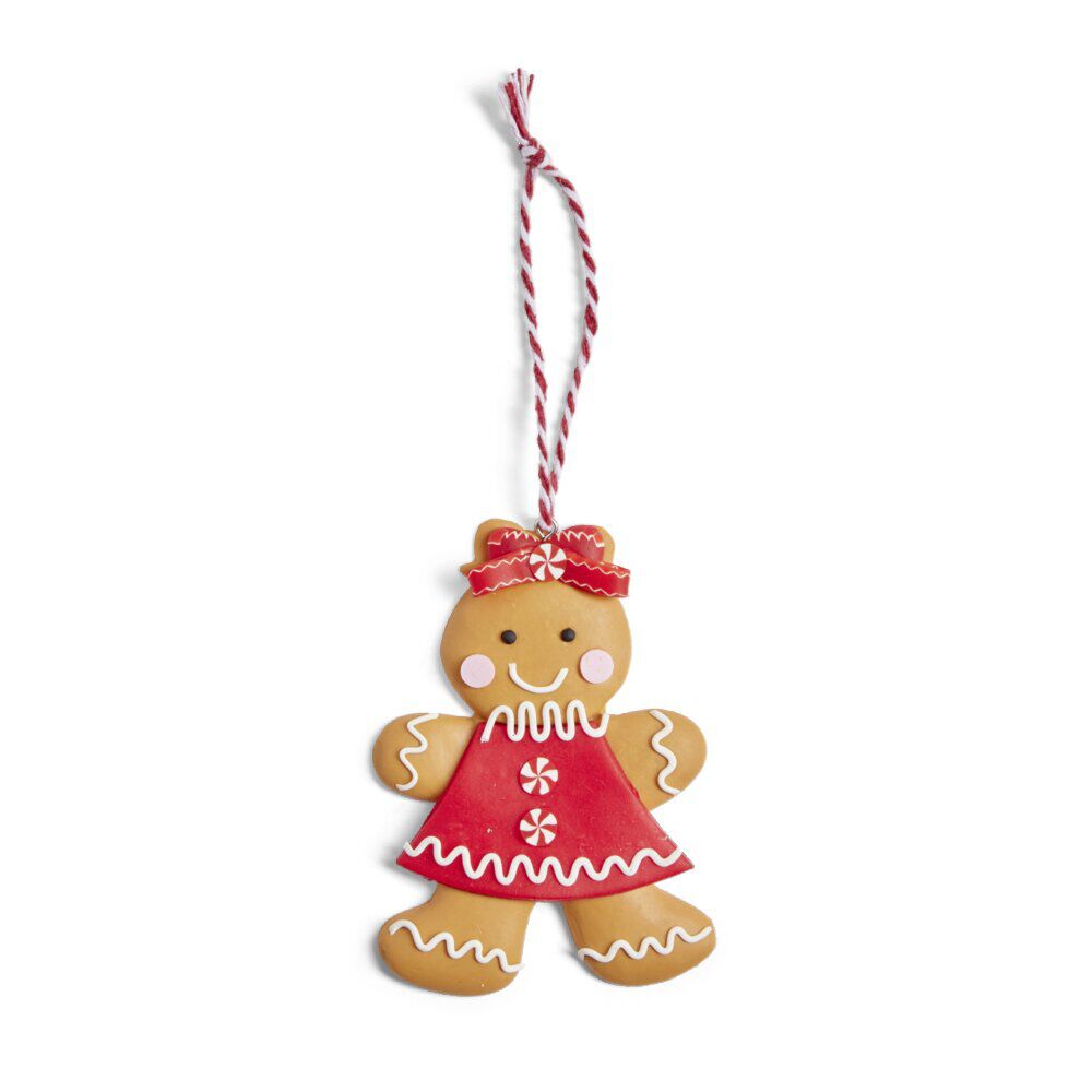 Bonhomme pain d'épices à suspendre en argile H10cm (2 modèles)